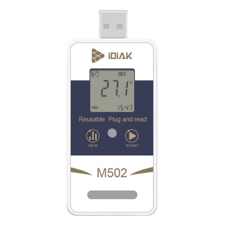 IDIAK M502 Temperature Data Logger USB Temp/Humidity Recorder with PDF and Excel (Reusable) Refrigerator Recording Thermometer 14400 Points High Accuracy (no delay - 1 Pack) - Image 1